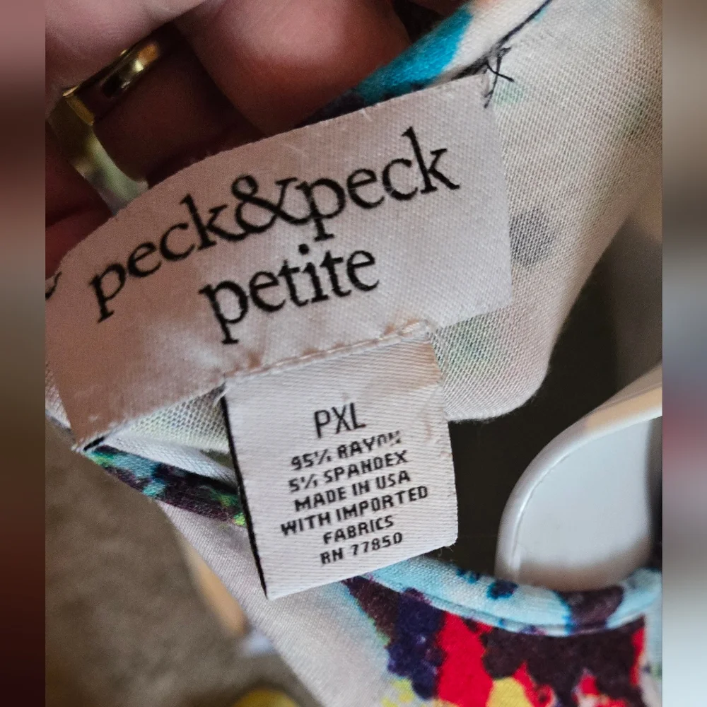 Peck & Peck Watercolor Abstract SUPER CUTE Women's Top SzPXL - Picture 6 of 6